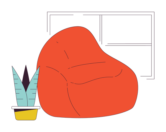 Cozy soft beanbag  Illustration