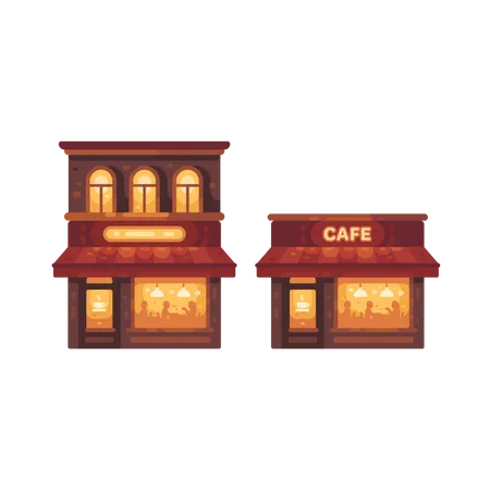 Cozy street cafe  Illustration