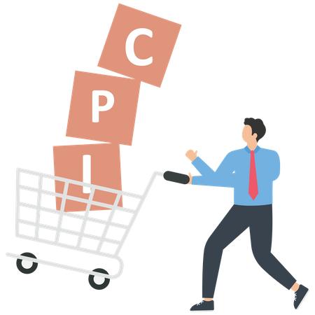 CPI in a shopping cart  Illustration