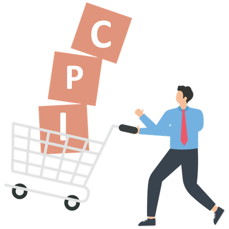 CPI in a shopping cart  Illustration