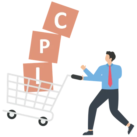 CPI in a shopping cart  Illustration