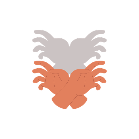 Crab formed by shadows of hands  Illustration