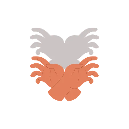 Crab formed by shadows of hands  Illustration