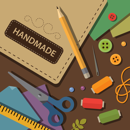 Crafting materials and tools  Illustration