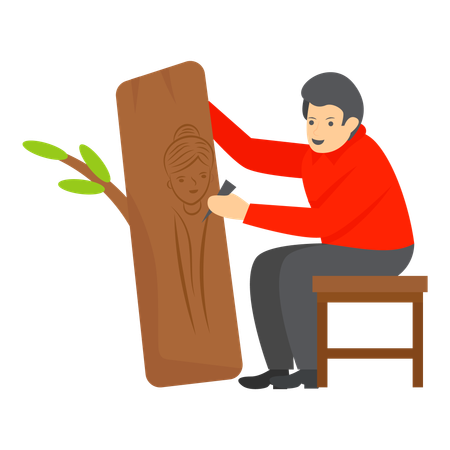 樽職人による木樽の製作  イラスト