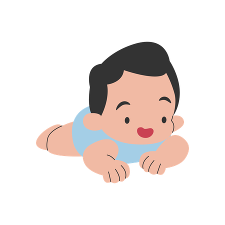 Crawling baby boy  Illustration