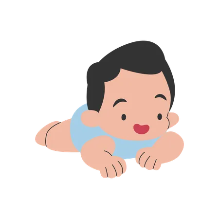 Crawling baby boy  Illustration
