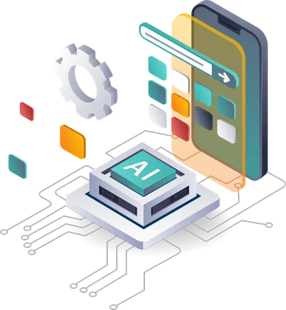 Creación de aplicaciones inteligentes con inteligencia artificial  Ilustración
