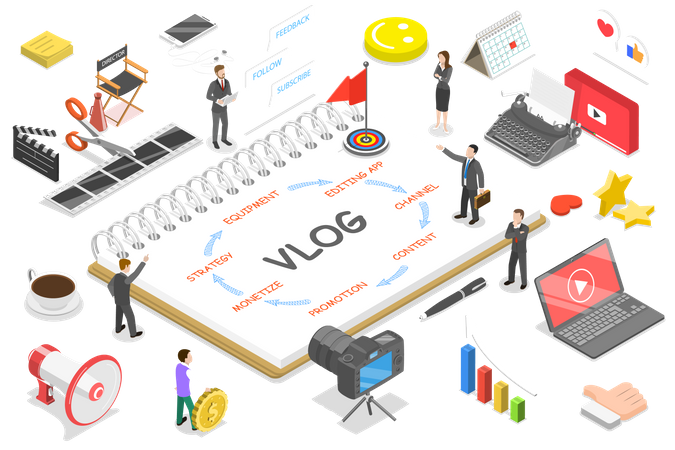 Creación de contenido de blog  Illustration