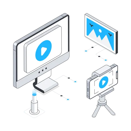 Creación de contenido de vídeo  Ilustración