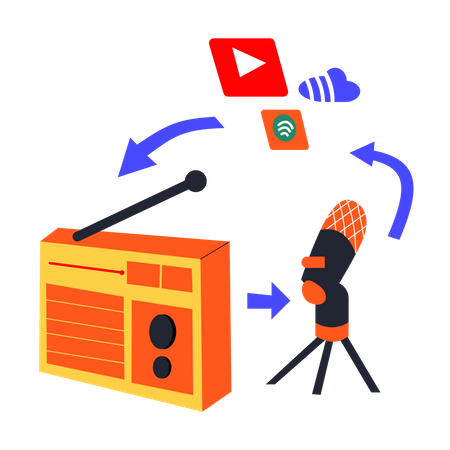Creación de contenido en línea  Illustration