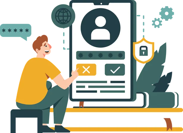 Hombre haciendo UI  Ilustración