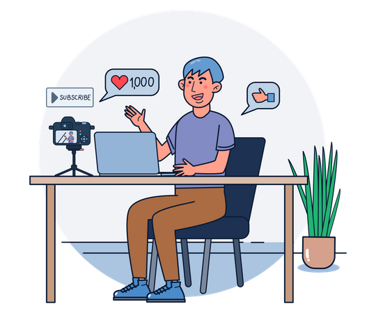 Creador de contenido en línea  Ilustración