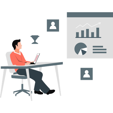 El creador de gráficos transforma datos en gráficos visualmente atractivos  Ilustración