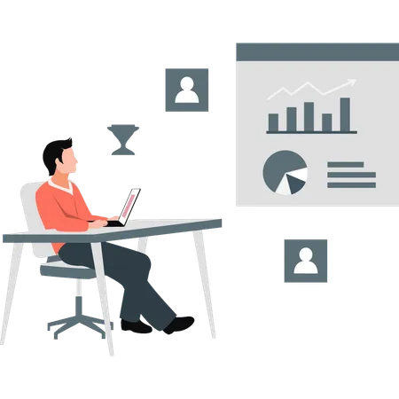 El creador de gráficos transforma datos en gráficos visualmente atractivos  Ilustración