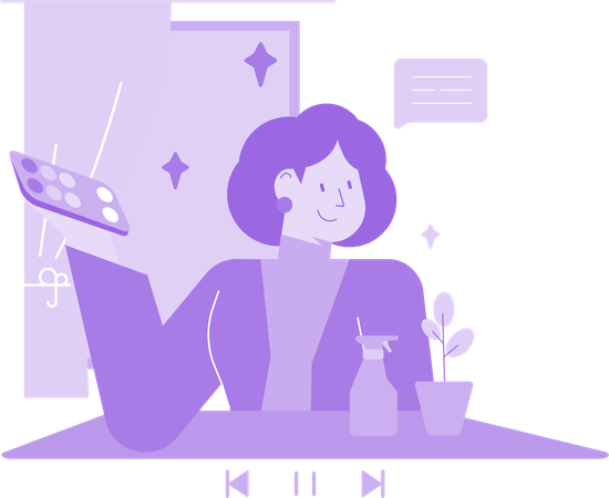 Creadora de contenido femenino  Ilustración