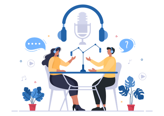 Creadores de podcasts  Ilustración