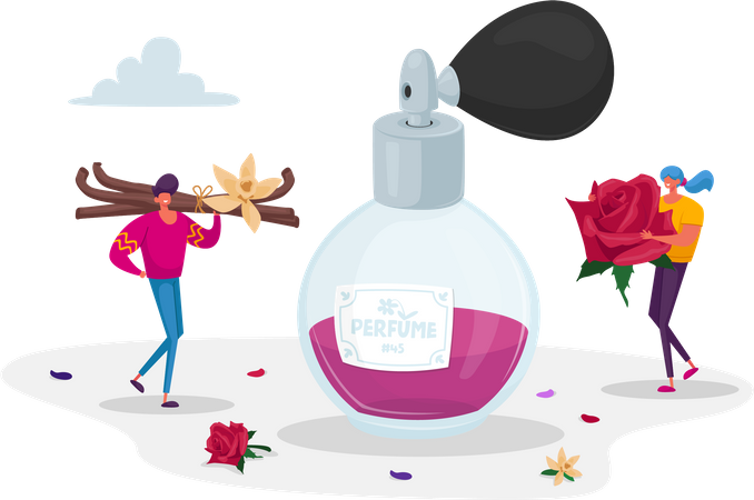 Creando una composición de perfume  Ilustración