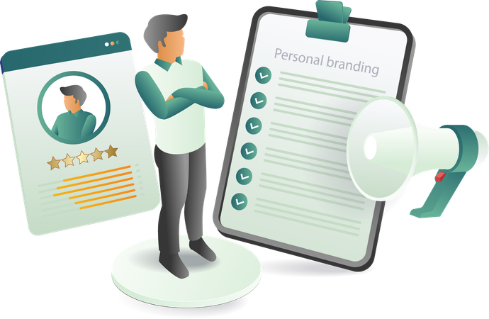 Creando una marca personal para el éxito empresarial  Illustration