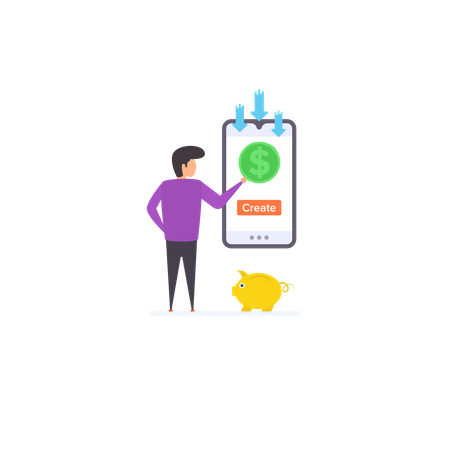 Crear billetera criptográfica  Ilustración
