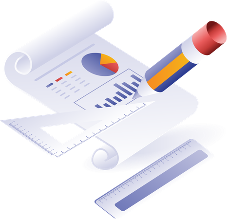 Create a bar graph analysis of business development  Illustration