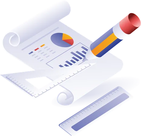 Create a bar graph analysis of business development  Illustration