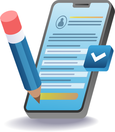 Create and fill in the registration form data  Illustration