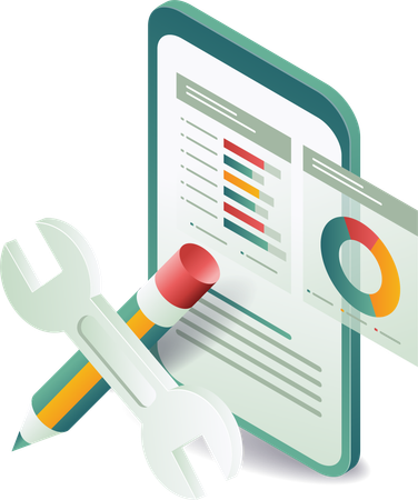 Create business management analyst data graph  Illustration