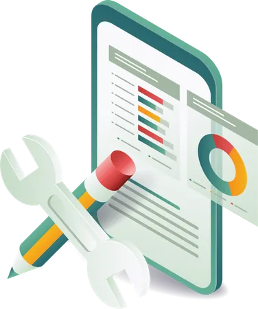 Create business management analyst data graph  Illustration