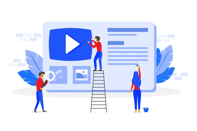 Create online video channel concept  Illustration