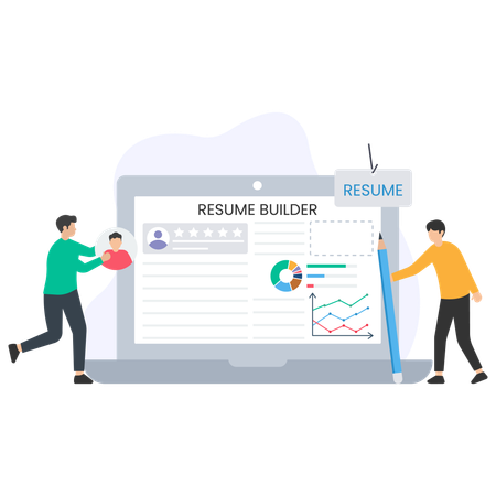 Générateur de CV effectuant une analyse de CV  Illustration