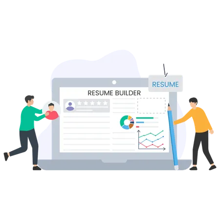 Générateur de CV effectuant une analyse de CV  Illustration