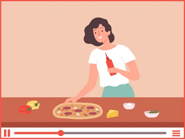 Creating food cooking tutorial video Illustration