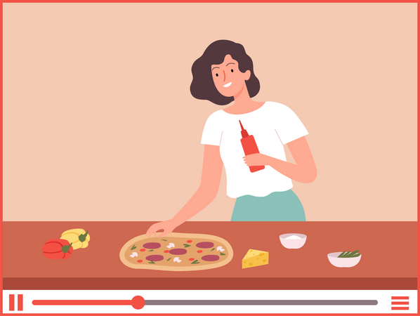 Creating food cooking tutorial video  Illustration