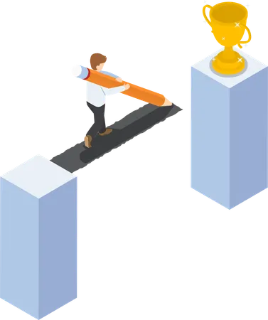Creating path towards success  Illustration