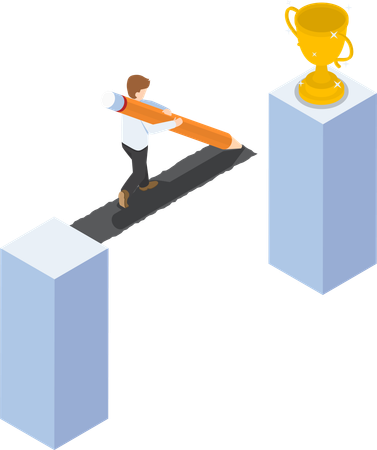 Creating path towards success  Illustration