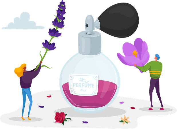 Creating perfume fragrance Illustration