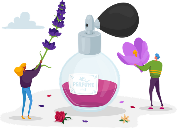 Creating perfume fragrance  Illustration