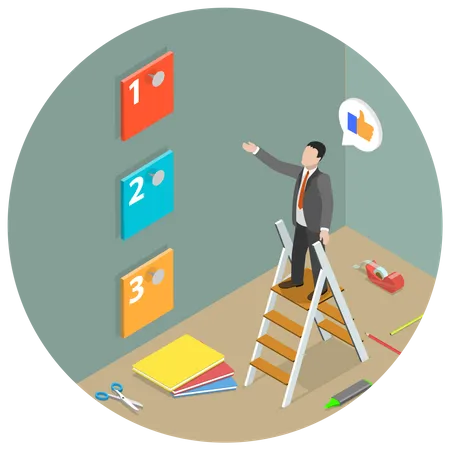 3 D Isometric Flat Vector Conceptual Illustration Of Task Management Creating A Prioritized Work To Do List Illustration