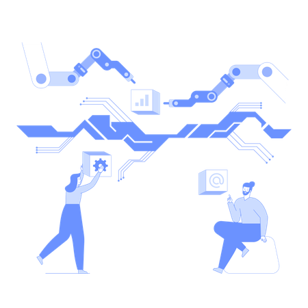 Creating project in metaverse and virtual reality technology  Illustration