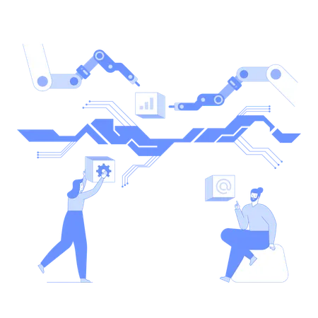 Creating project in metaverse and virtual reality technology  Illustration