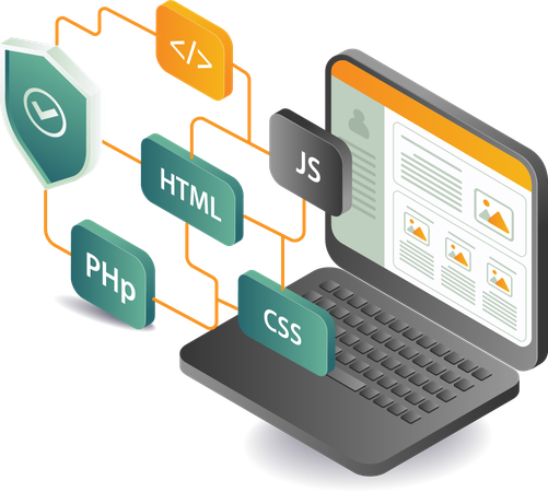 Creating web applications with programming languages  Illustration