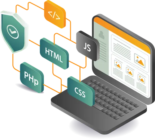 Creating web applications with programming languages  Illustration