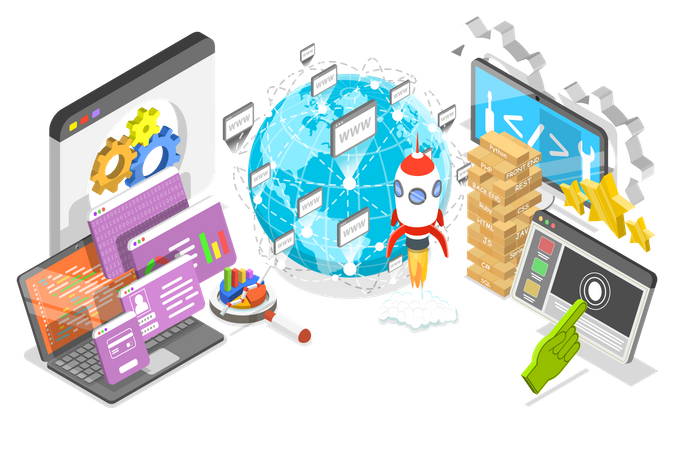 Creating Websites and Mobile Apps  Illustration