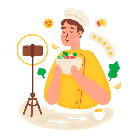 Créer du contenu culinaire pour le public  Illustration