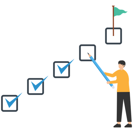 Homme faisant la planification de projet  Illustration