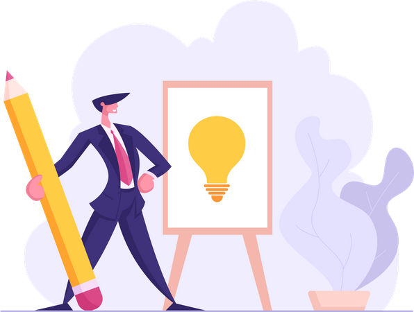 Creative Business Idea and Business Solution  Illustration