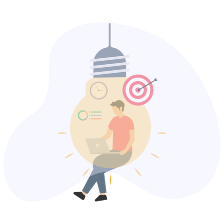 Creative Candidate working on business target  Illustration