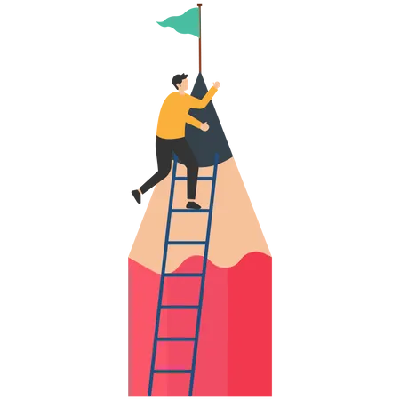 Creative challenge to reach goal  Illustration