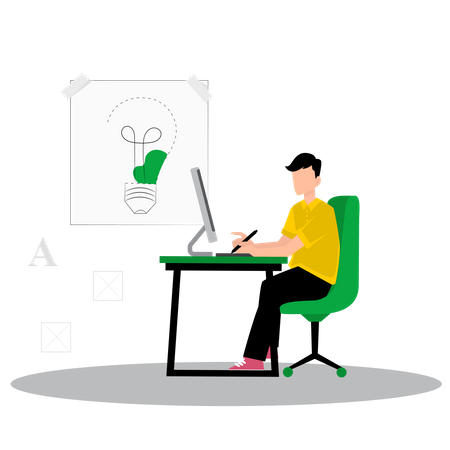 Creative designer create new design  Illustration